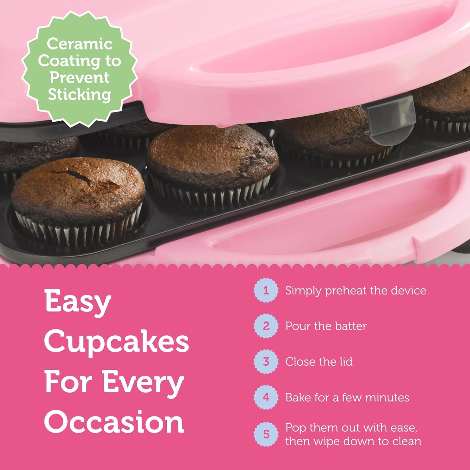 Full Size Cupcake Maker, Pink