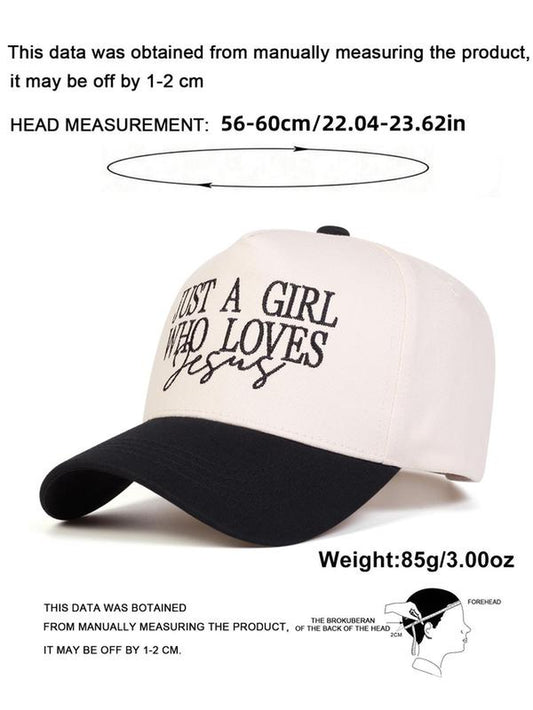 Just a Girl Who Loves Jesus Letter Embroidered Trucker Cap, Casual Outdoor Sports Hat for Women & Men, Perfect Gift for Faithful Friends & Family