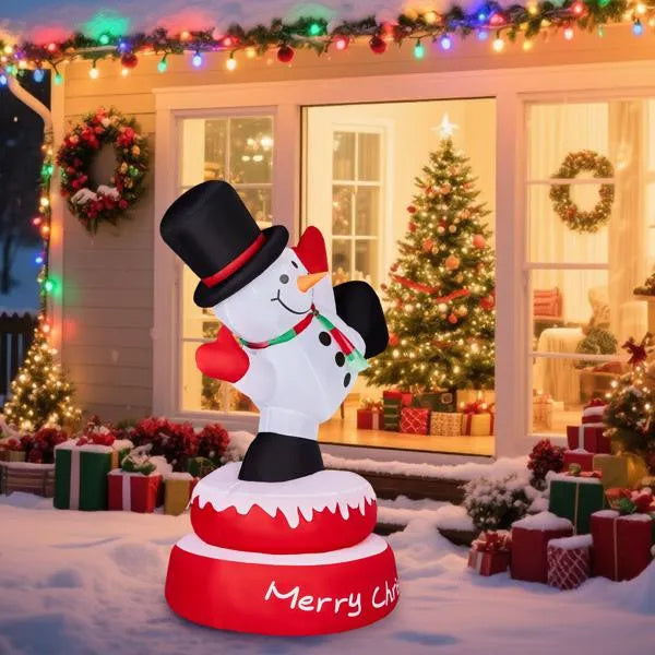 4.8FT Lighted Christmas Inflatable Rotating Snowman