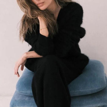 Women’s Loose V-Neck Button Knit Cardigan Winter Sweater