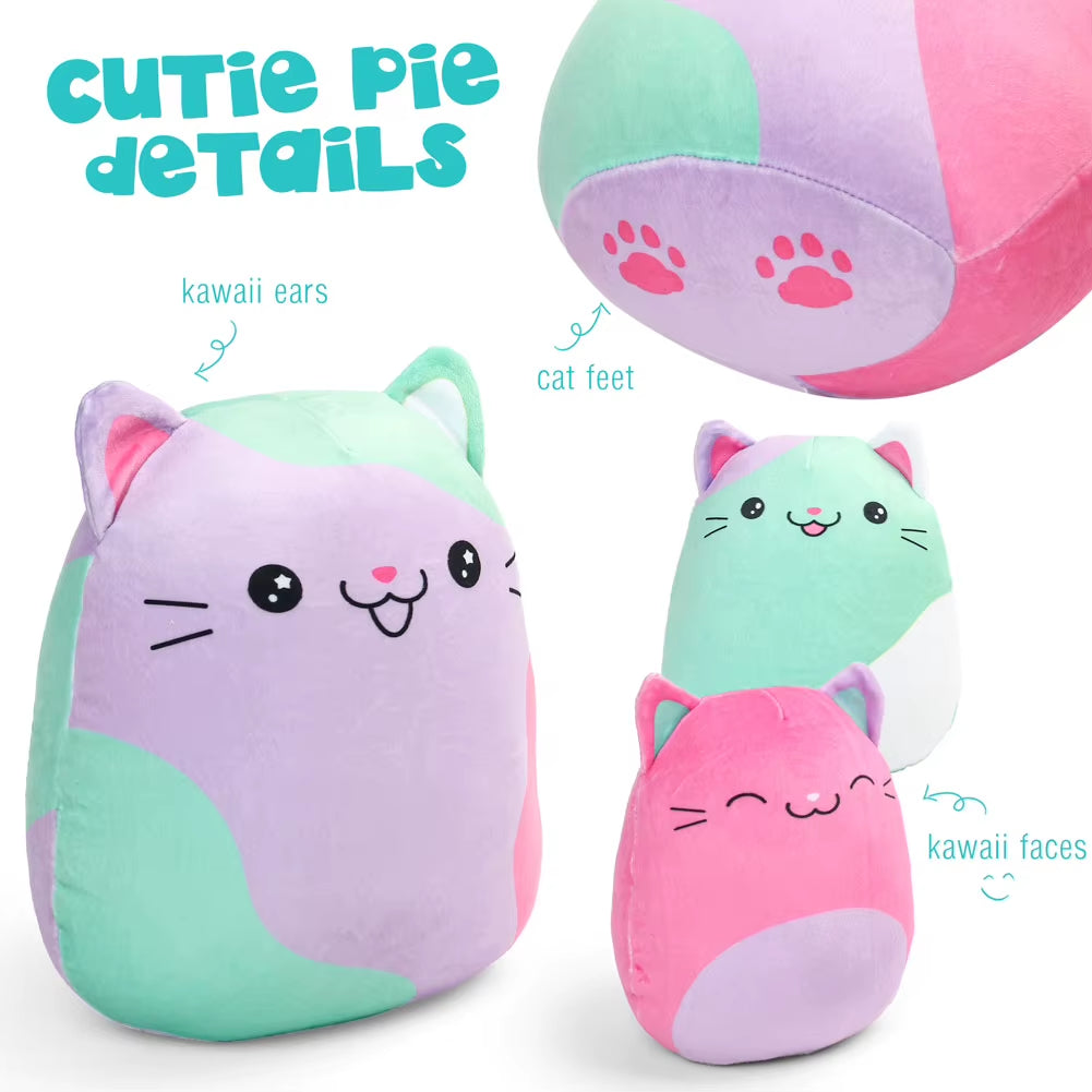 3PCS New Cat Pillow Cartoon Cute Plush Doll Stuffed Animal Children'S Christmas Birthday Gift Home Stuffed Animal Plushies Toy