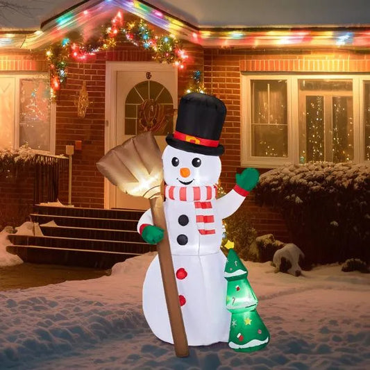 6.2FT Lighted Christmas Inflatable Snowman Holding Groom