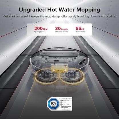 Saros Z70 Robot Vacuum and Mop, Omnigrip Arm, Ai-Powered, 22,000Pa Suction, 3.14’’ Ultra Slim, Flexiarm Riser Technology, Adaptilift Chassis, Obstacle Avoidance, Auto Mop Washing & Drying