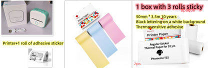 Portable Mini Thermal Label Printer Bluetooth-Compatible Inkless Photo Printer