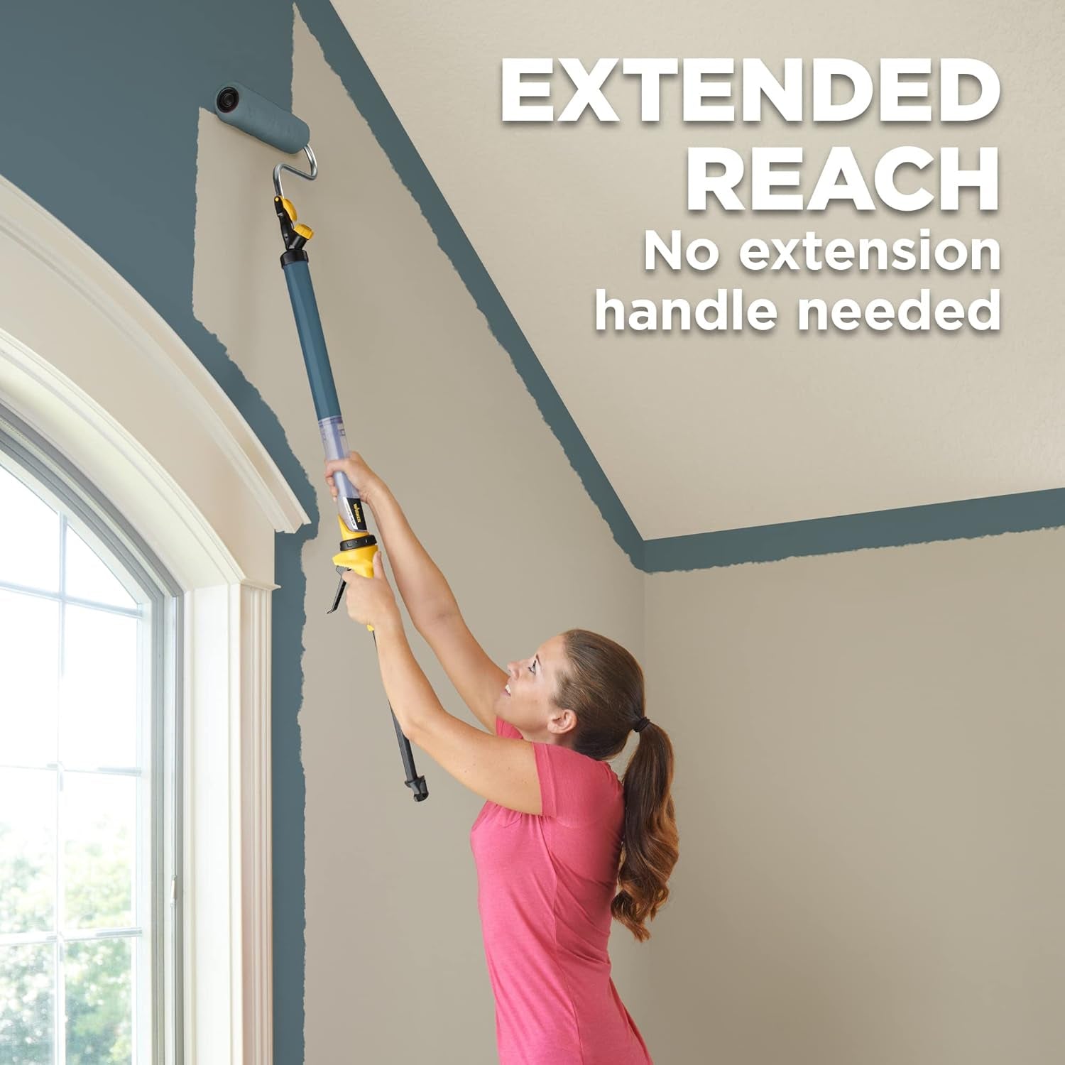 Spraytech 2419329 Paintstick EZ Roller Paint Roller, Long Handle Extension Roller for Painting Interior Walls and Ceilings