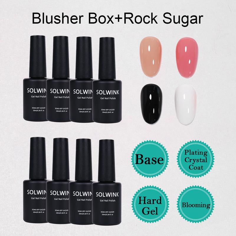 Rock Sugar No Wipe Top Coat Base Coat Hald Gel Blooming Foundation Nail Polish Soak off UV LED Nail Gel