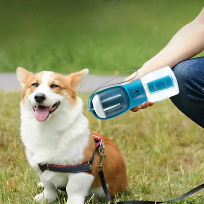 3-in-1 Portable Dog Water Bottle with Food Container & Waste Bag