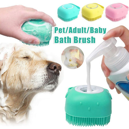 Silicone Dog Bath Massage Gloves Shampoo Brush Grooming Tool