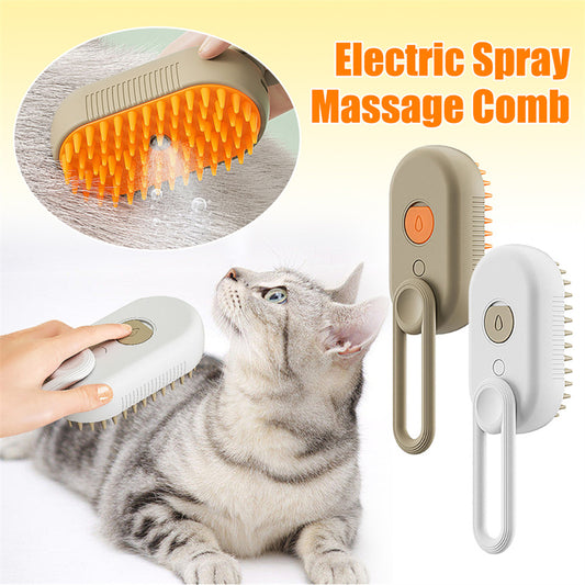 3-in-1 Electric Steam Pet Brush for Cats & Dogs Grooming Comb