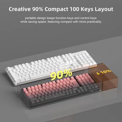 Magegee Light100 Wireless Creamy Keyboard, 96% Gasket, Hot Swappable, 3 Connection Methods, RGB Backlit, 8000Mah Battery, PBT Keycaps Gaming Room Supplies