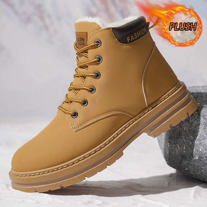 Men’s Vintage Casual Boots Round Toe PU Leather Style