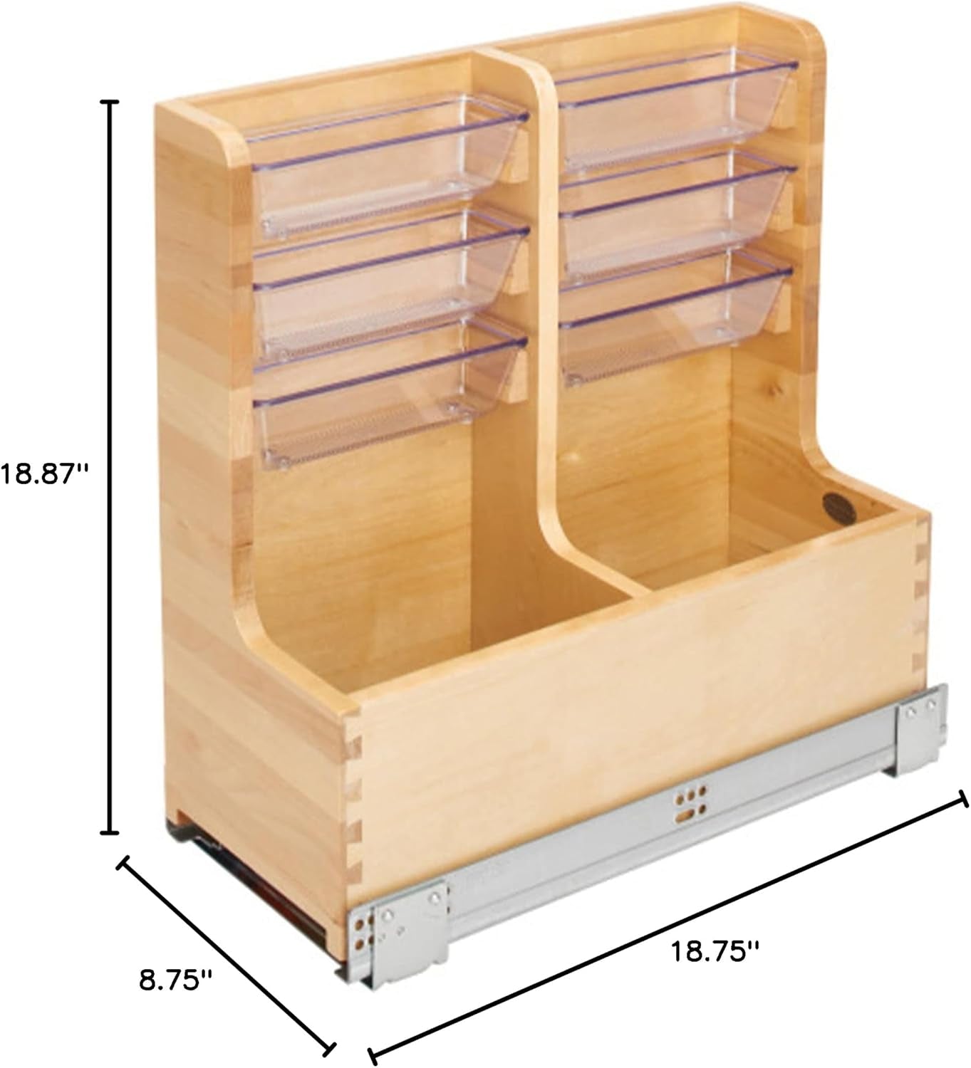 24" Wood Vanity Sink Pull Out Organizer Cabinet Storage W/Soft-Close for Kitchen or Bathroom, Maple Wood, 441-12VSBSC-1