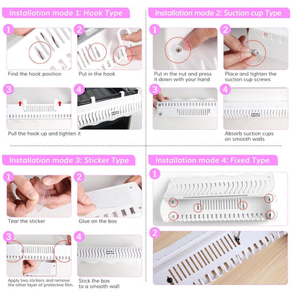 Hair Extension Holder Stand for Styling, 4 Installation Modes with Tool, Pink Hair Extension Holder Designed to Securely Hold Your Extensions for Washing, Styling, Packing and Storing