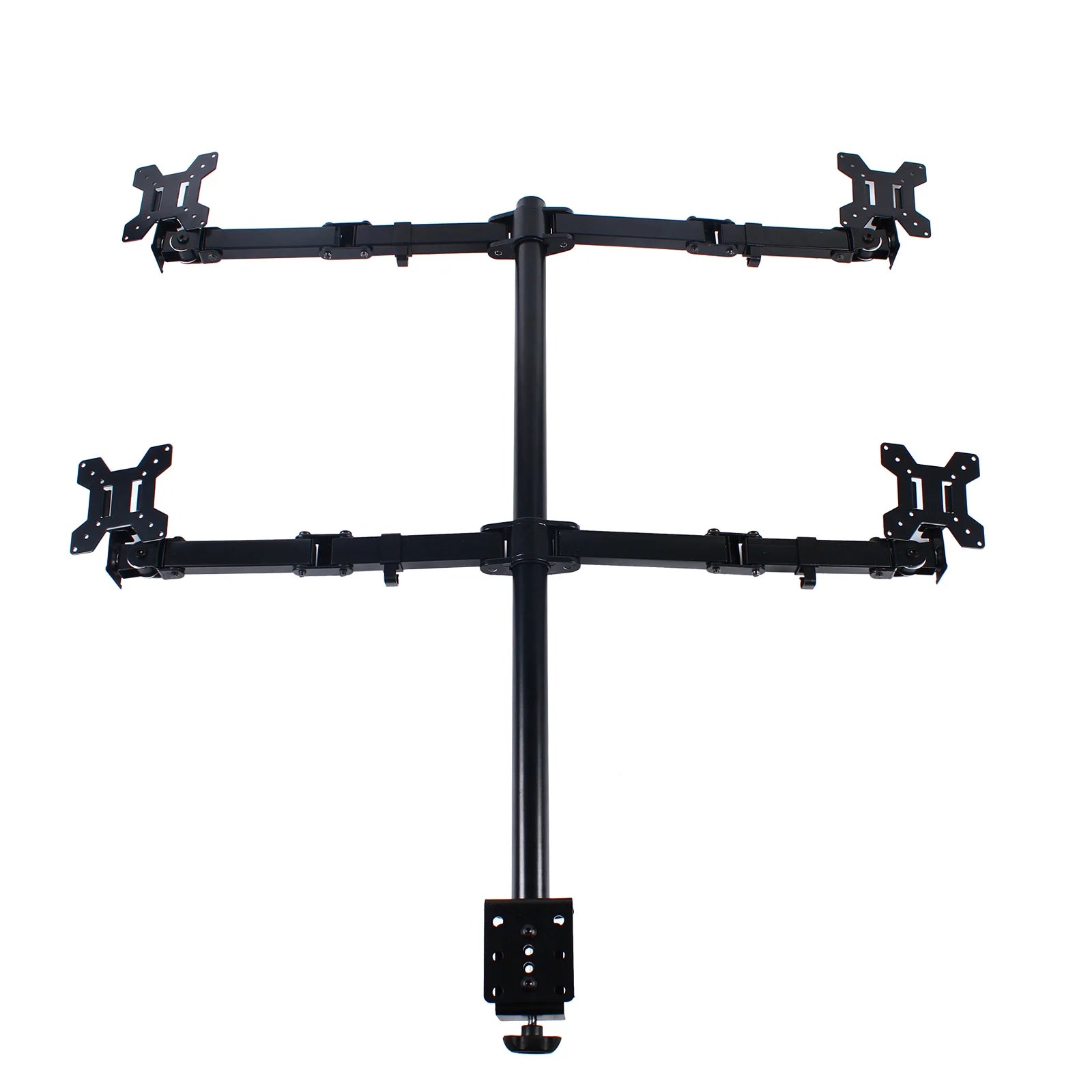 Quad LCD Monitor Desk Mount Stand Heavy Duty Fully Adjustable 4 Screens Upto 27"