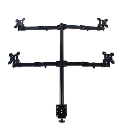 Quad LCD Monitor Desk Mount Stand Heavy Duty Fully Adjustable 4 Screens Upto 27"