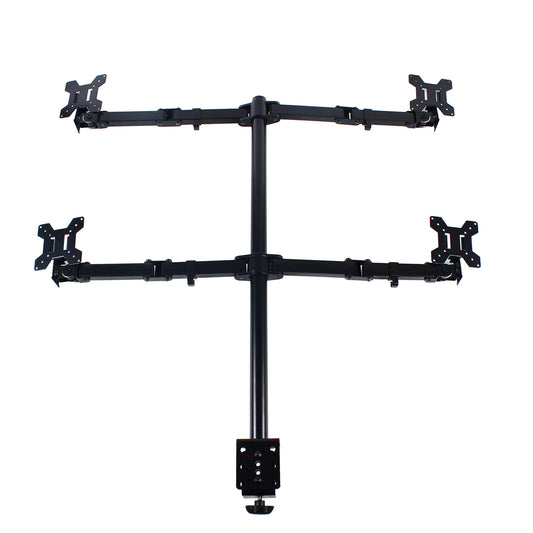 Quad LCD Monitor Desk Mount Stand Heavy Duty Fully Adjustable 4 Screens Upto 27"