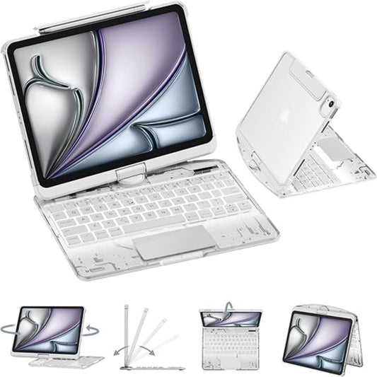 iPad Keyboard Case with 7-Color Backlight & Trackpad