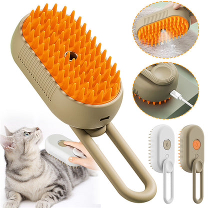 3-in-1 Electric Steam Pet Brush for Cats & Dogs Grooming Comb