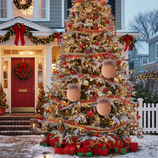 4PCS Glass Christmas Ball Ornaments – Shiny Holiday Hanging Decorations for Xmas Tree