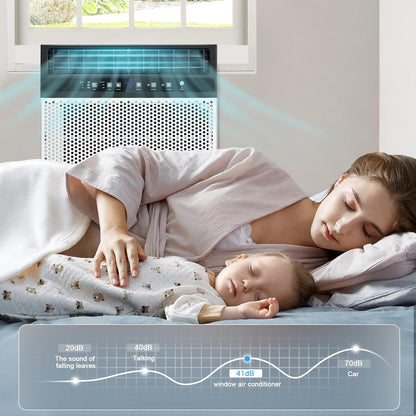 10,000 BTU Window Air Conditioners, U-Shaped Air Condtioner Window Unit Cools up to 450 Sq.Ft, Energy-Saving Window AC Units, 6 Modes 24H Timer, Easy to Instal, White
