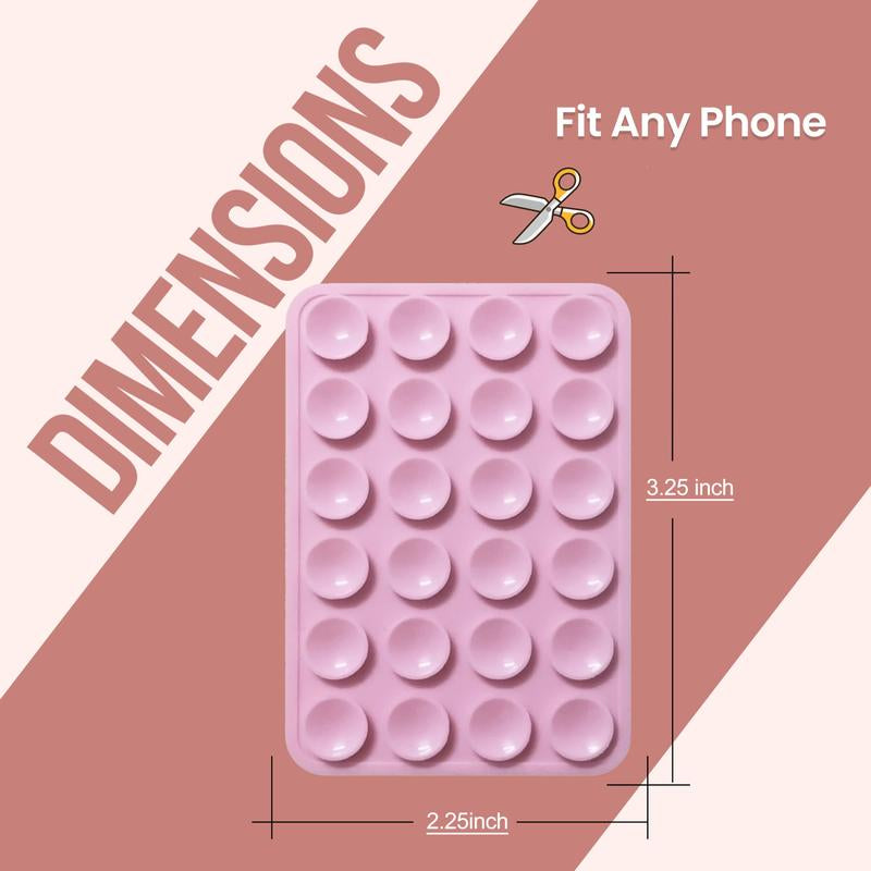 2PCS Silicone Suction Phone Case Mount,Non Slip Suction Cup Phone Mount,Hands-Free Phone Accessories Holder for Selfies and Videos