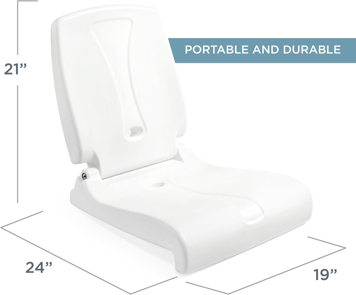 Foldable Adult Flip Seat, Portable Outdoor Chair for Poolside, Tailgating, Camping, Picnic Chair, Provides Back Support When Sitting on Ground, White