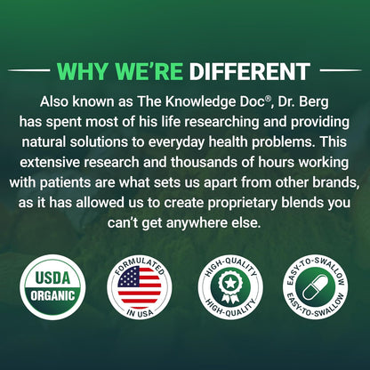 Dr. Berg'S Greens Superfood Cruciferous Vegetable Tablets - Vegetable Supplements for Adults W/ 11 Phytonutrient Super Greens - Energy, Immune System & Liver Veggie Tablets - 90 Tablet