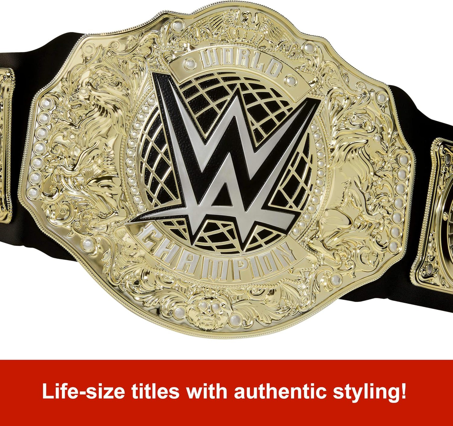 Championship Title, World Heavyweight Championship Role-Play & Costume Piece, Leather-Like Belt 3+ Feet with One-Time Adjustment