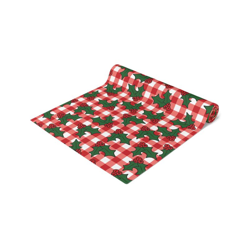 Subtle FDT Christmas Holly Table Runner, Festive Christmas Decor, Winter Kitchen Decoration, Seasonal Celebration, FDT Hidden Message