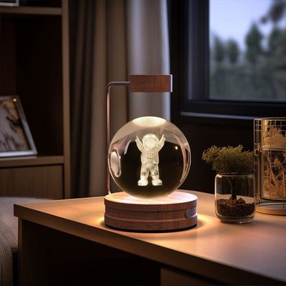 Cosmic Dinosaur Crystal Night Light – USB Bedside Lamp Gift