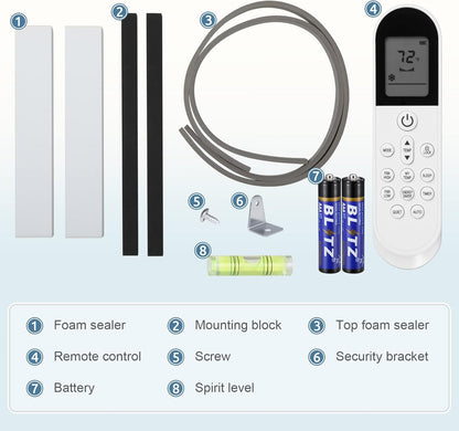 10,000 BTU Window Air Conditioners, U-Shaped Air Condtioner Window Unit Cools up to 450 Sq.Ft, Energy-Saving Window AC Units, 6 Modes 24H Timer, Easy to Instal, White