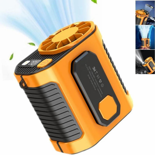 Upgrade Personal Portable Waist Clip Fan,Rechargeable 5000Mah Battery Power Bank,10 Speeds 5300RPM Strong Airflow, LED Light, up to 8H of Working Time, Hands-Free Hanging Neck Fan, Wearable Belt Fan for Camping, Outdoor, Jobsite,Farms,Traveling,Fishing