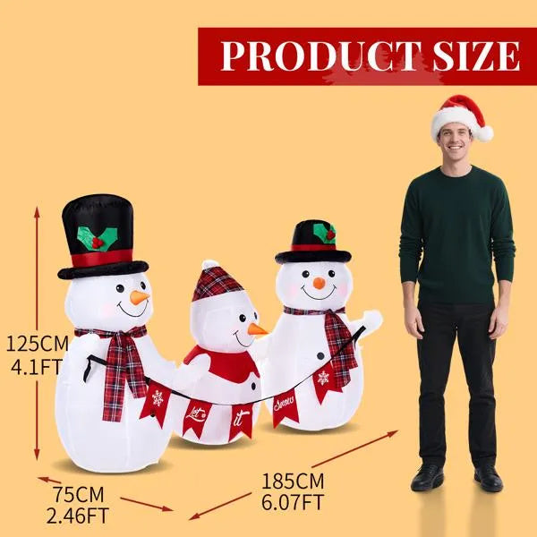 6.2FT Lighted Christmas Inflatable Snowman Family
