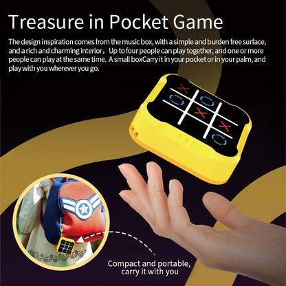 3 in 1 Electronic Tic Tac Toe Game, Handheld Digital Tic Tac Toe Bolt Game with Silent Mode, Portable Educational Toy Gift for Kids & Adults