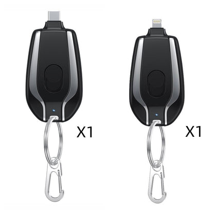 1500mAh Mini Keychain Power Bank Type-C Emergency Charger