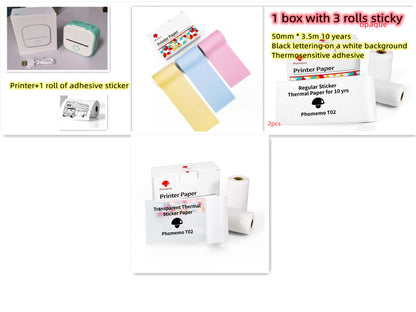 Portable Mini Thermal Label Printer Bluetooth-Compatible Inkless Photo Printer