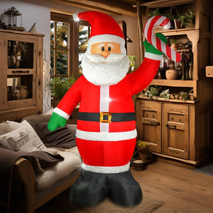 8FT Inflatable Santa Claus Set with Bell Dinosaur and Candy Designs for Christmas Decorations, Holiday Yard Decor, Winter Celebrations, and New Year Home Decor