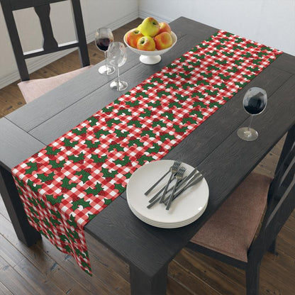 Subtle FDT Christmas Holly Table Runner, Festive Christmas Decor, Winter Kitchen Decoration, Seasonal Celebration, FDT Hidden Message