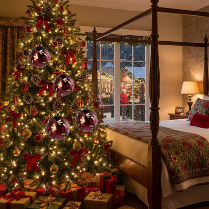 4PCS Glass Christmas Ball Ornaments – Shiny Hanging Decorations for Xmas Tree & Holiday Parties