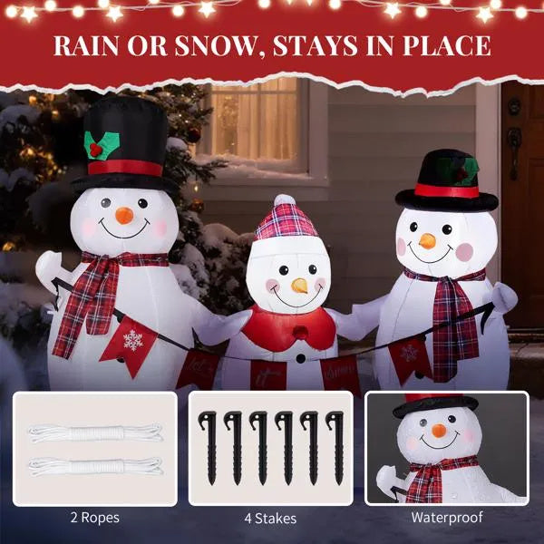 6.2FT Lighted Christmas Inflatable Snowman Family