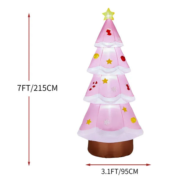 7.2FT Lighted Christmas Inflatable Tree – Yard Decoration