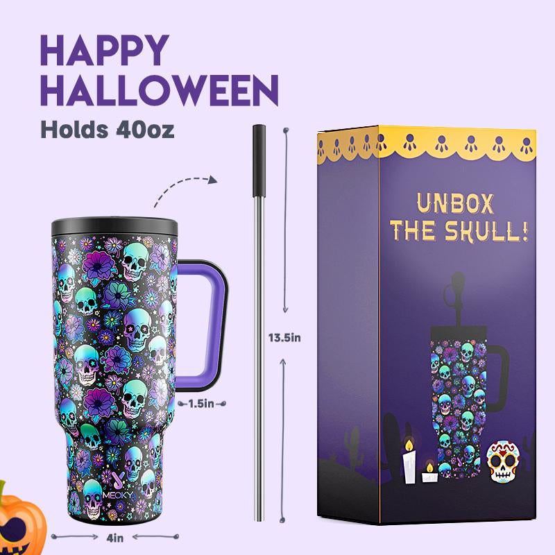 【Halloween Carnival】Meoky 40Oz Reusable Stainless Steel Car Cup,Portable Leak-Proof Water Cup, Keeps Cold for 24 Hours,Suitable for Outdoor Travel,Holiday Gift