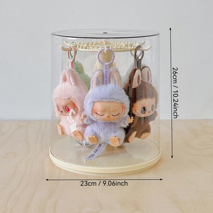 360° Rotatable Acrylic Display Box, 1 Count Large Capacity Display Box with Lid, Home Organizer for Dolls, Jewelry, Pendants, Home Supplies