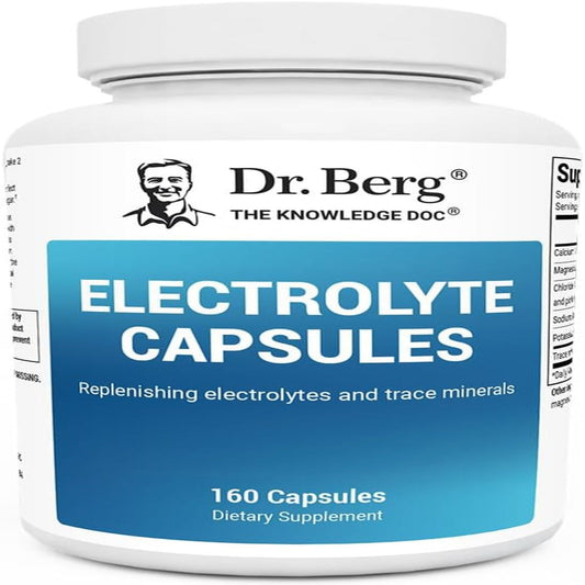 Dr. Berg Electrolyte Capsules - Electrolyte Supplements for Supporting Energy, Endurance, and Hydration - Sugar Free, No Maltodextrin, Keto Friendly - 160 Caps