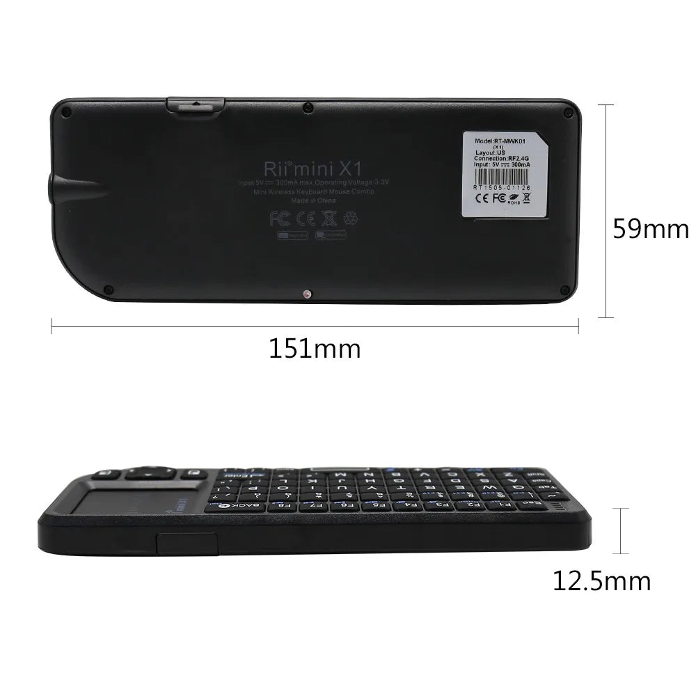 Rii X1 Mini Wireless Keyboard with Touchpad for TV Box & PC