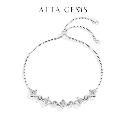 Moissanite bracelet sterling silver for women