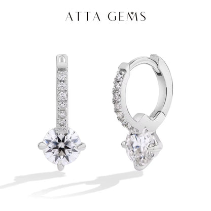 Moissanite earrings sterling silver gold plated
