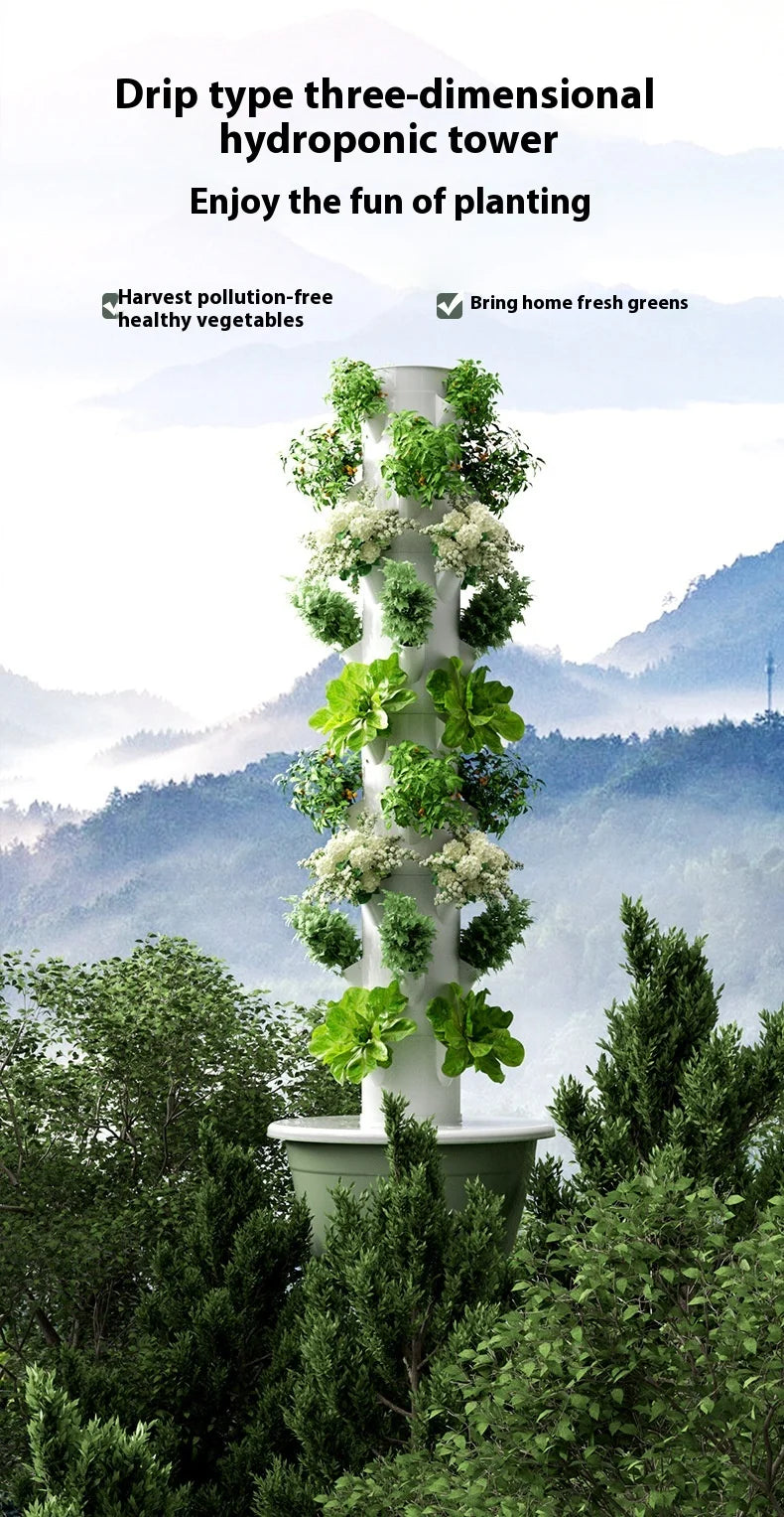 Vertical Hydroponic Tower Smart Soilless Vegetable Growing System