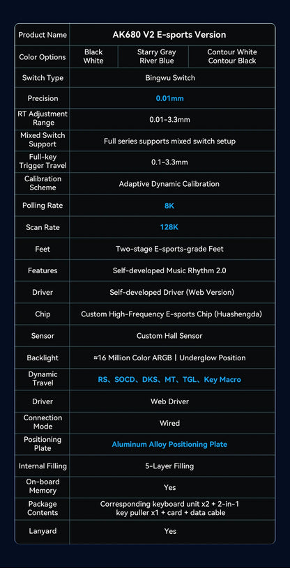 AJAZZ AK680 V2/Max 60% Magnetic Switch Mechanical Gaming Keyboard