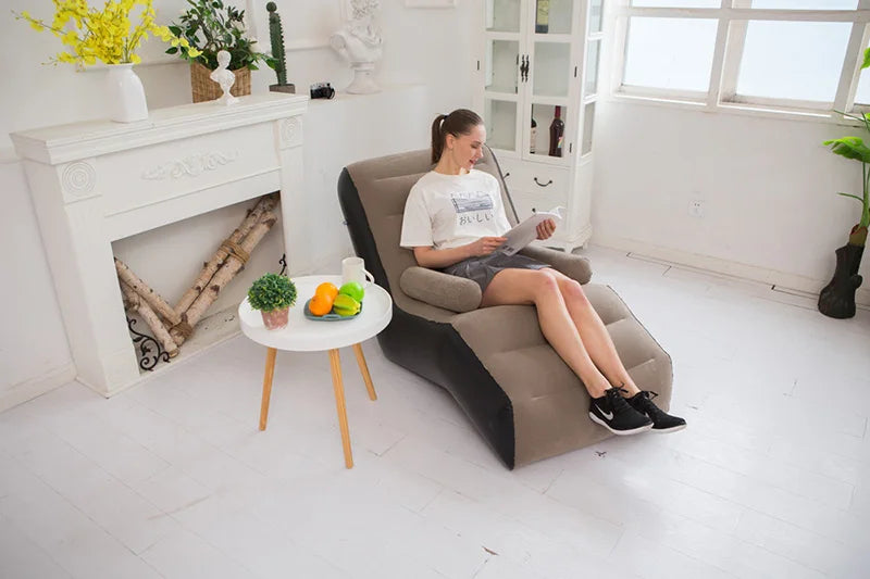 Inflatable Lazy Sofa Air Sleeping Bed Portable Leisure Couch